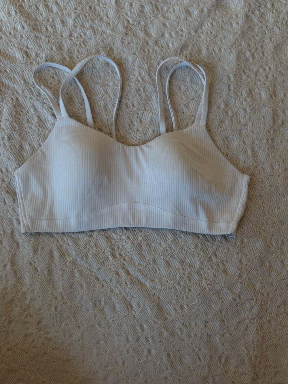 lululemon athletica White Ribbed Double-Strap Bralette